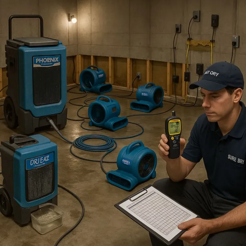 Structural Drying and Dehumidification process in Cherry Hills Village, CO